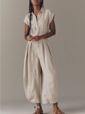 By Anthropologie Linen Shirting Jumpsuit